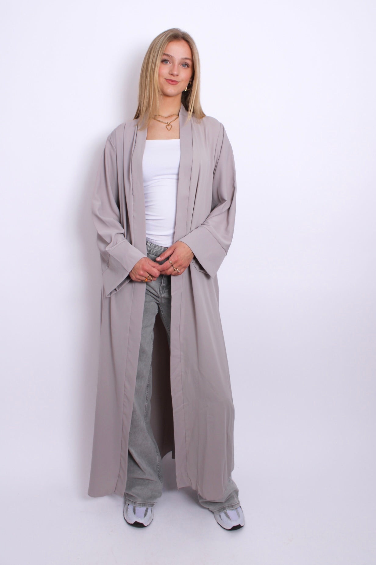 SILKY KIMONO - LIGHT GREY