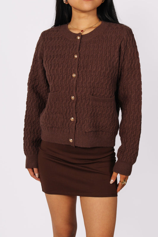 LOTTIE CARDIGAN - BROWN
