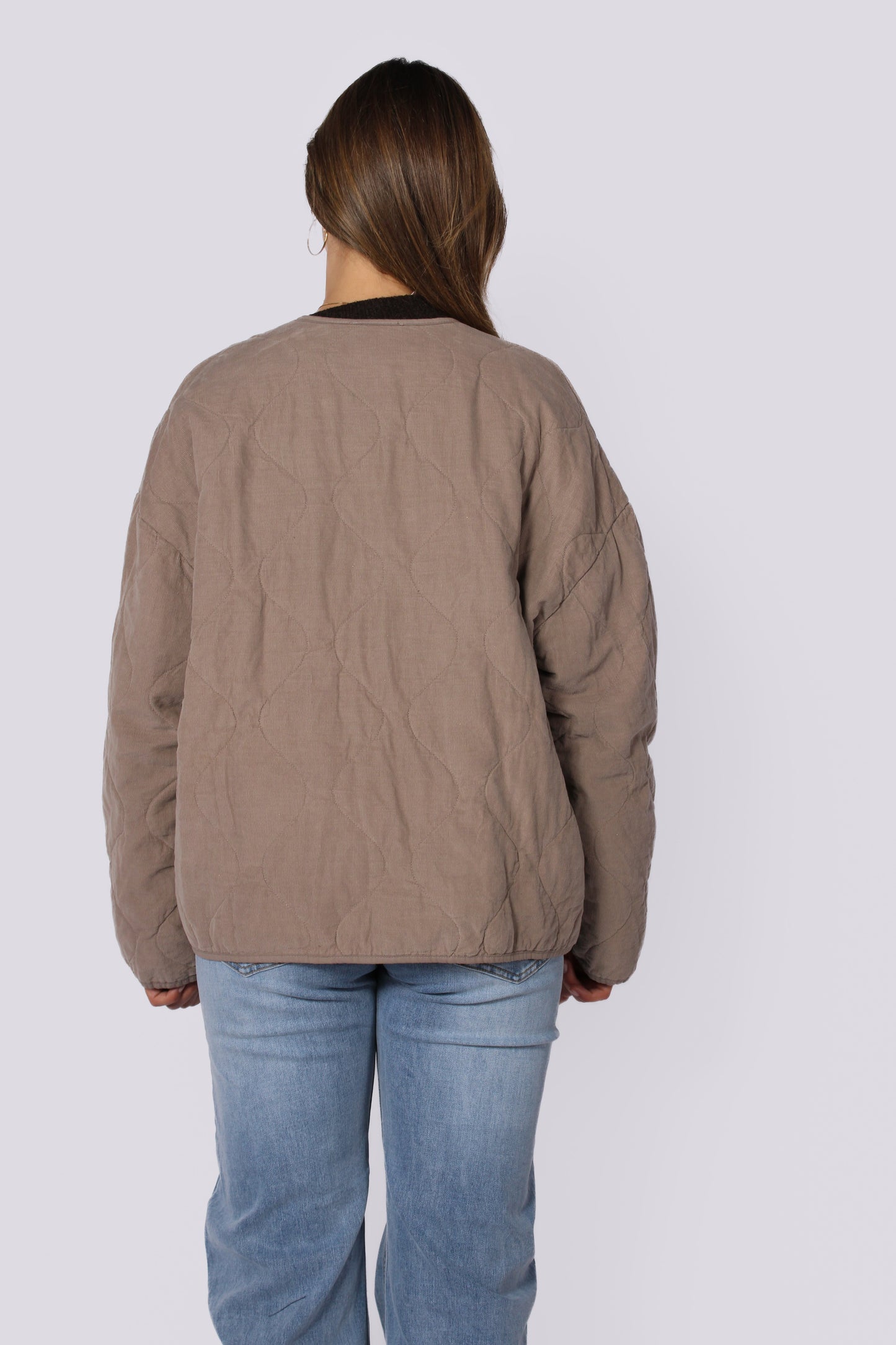 TIE FRONT JACKET - TAUPE