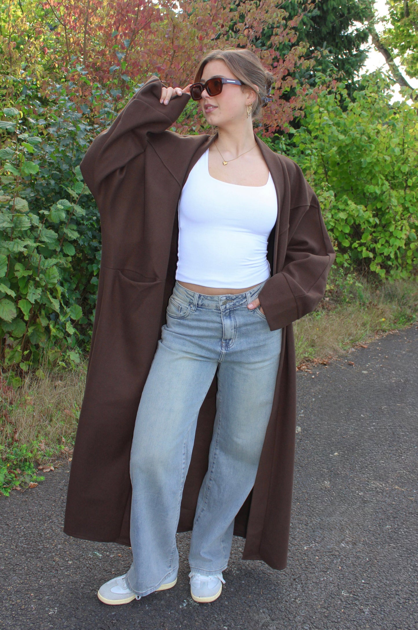 ''TALL'' NYLA KIMONO - CHOCOLATE BROWN