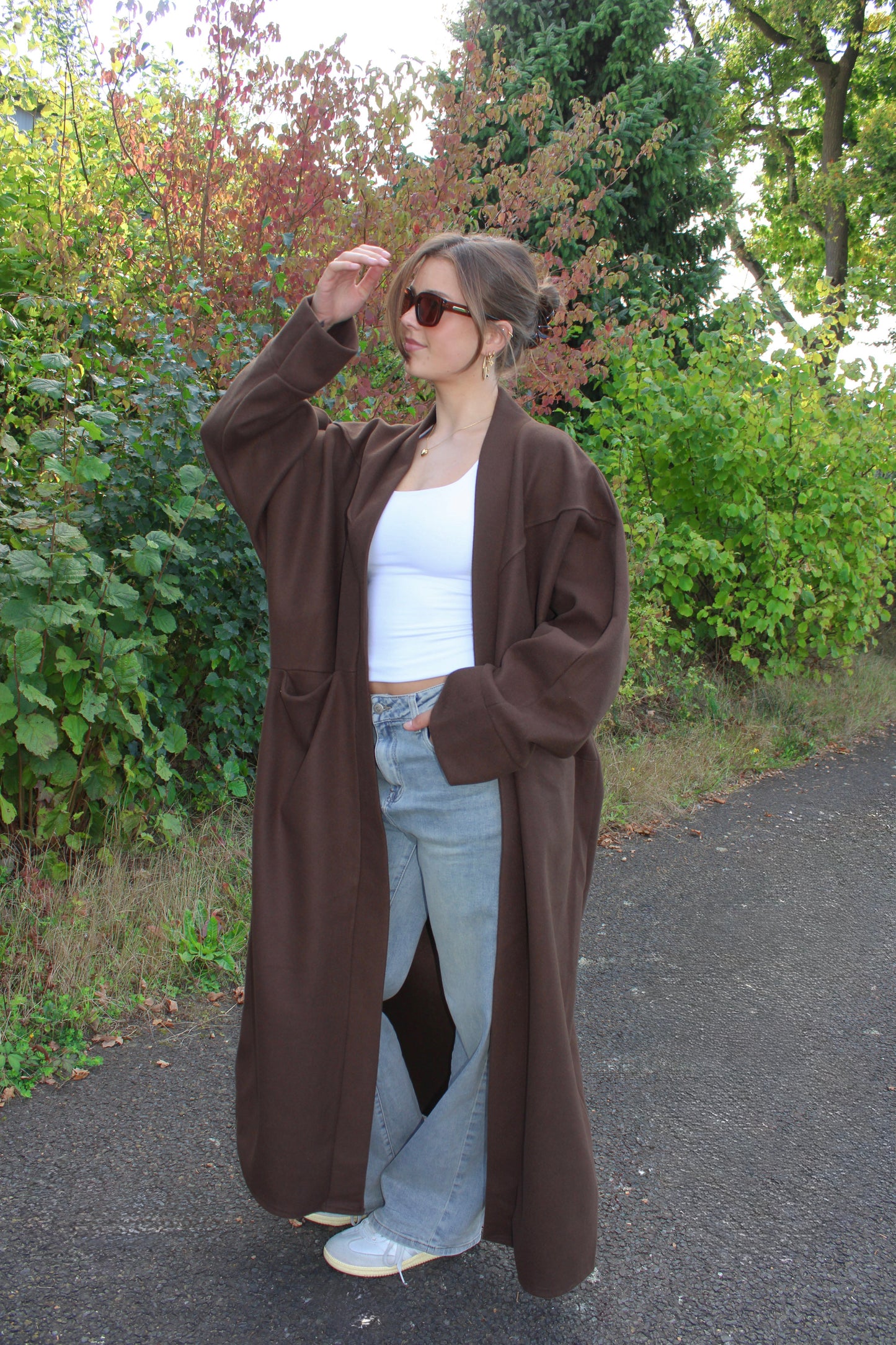 ''TALL'' NYLA KIMONO - CHOCOLATE BROWN