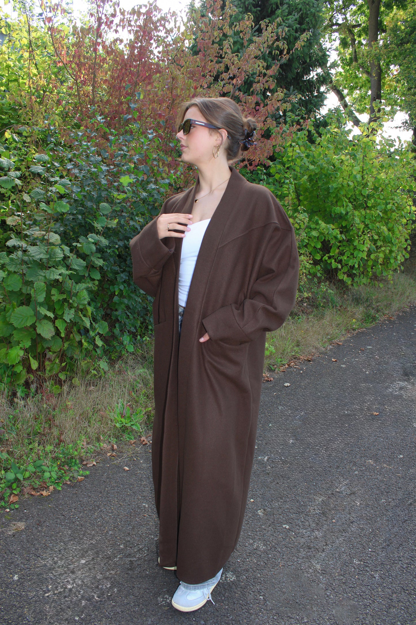 ''TALL'' NYLA KIMONO - CHOCOLATE BROWN