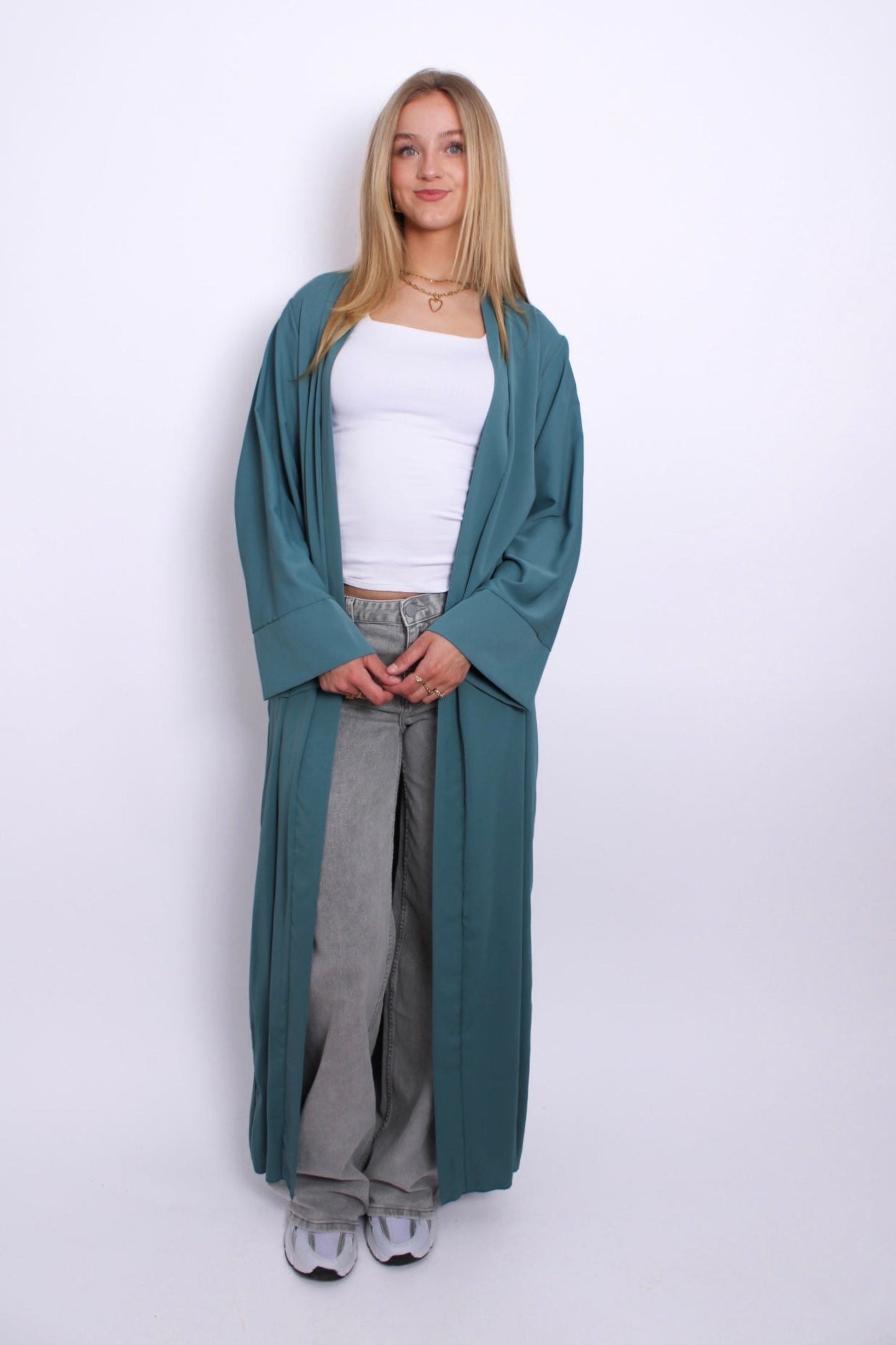SILKY KIMONO - GREENBLUE