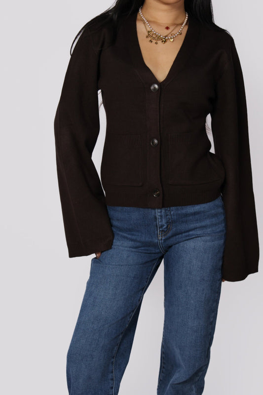 CARDIGAN 5034 - DARK BROWN