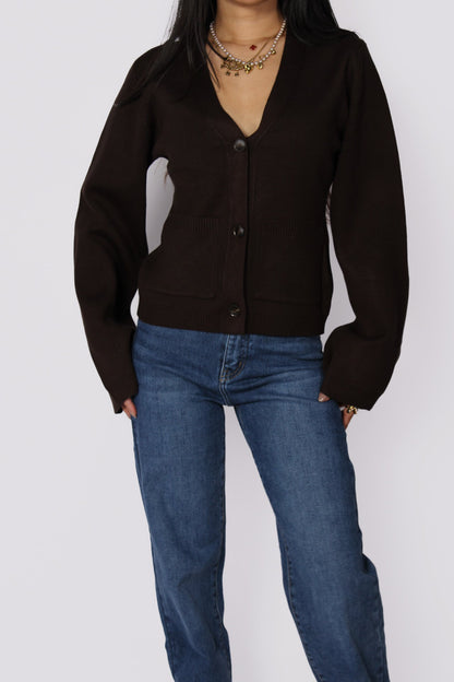 CARDIGAN 5034 - DARK BROWN