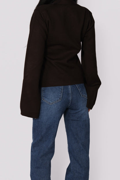 CARDIGAN 5034 - DARK BROWN