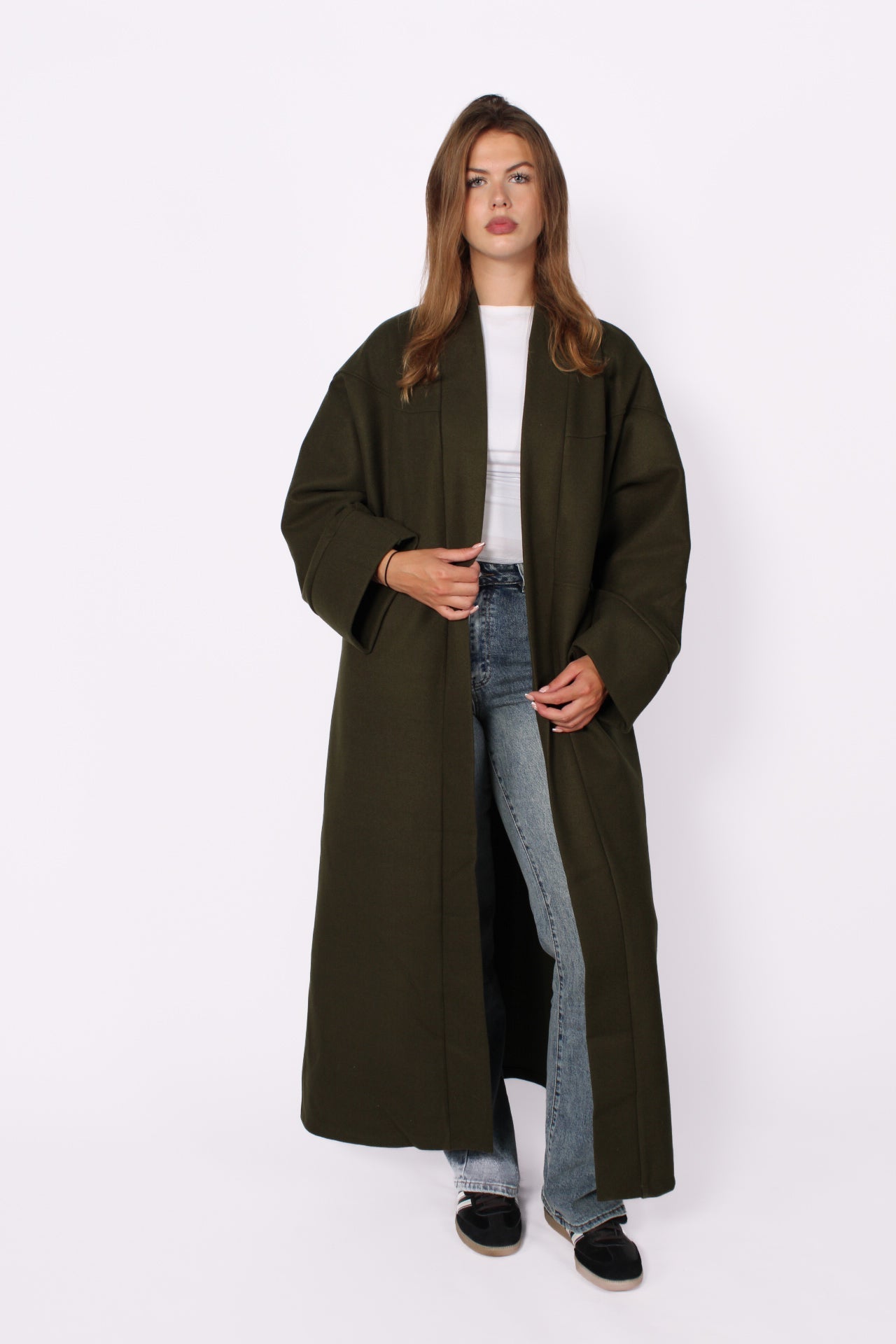 ''TALL'' NYLA KIMONO - ARMY GREEN