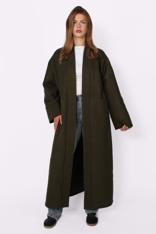 ''TALL'' NYLA KIMONO - ARMY GREEN