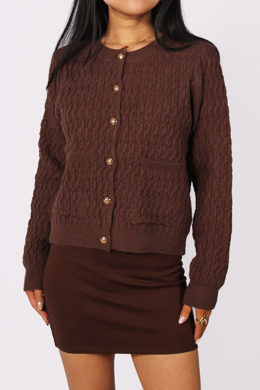 LOTTIE CARDIGAN - BROWN