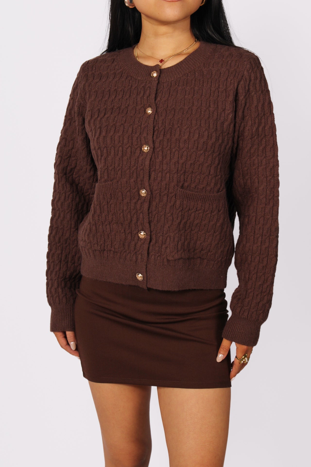 LOTTIE CARDIGAN - BROWN