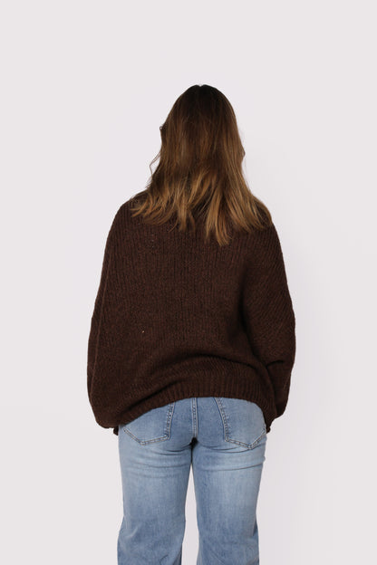 KEEP ME WARM CARDIGAN - BROWN