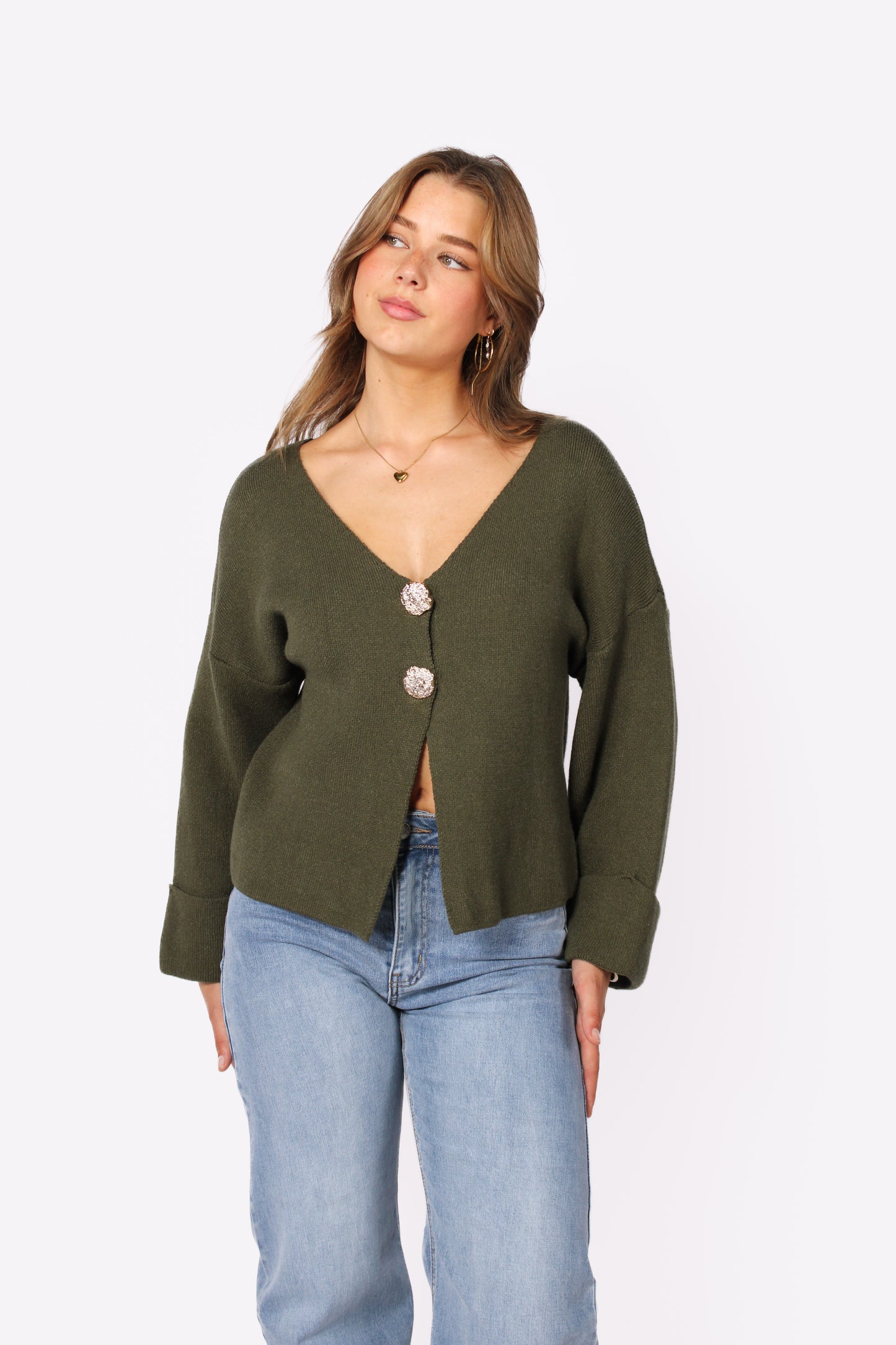 FAY SWEATER - ARMY GREEN