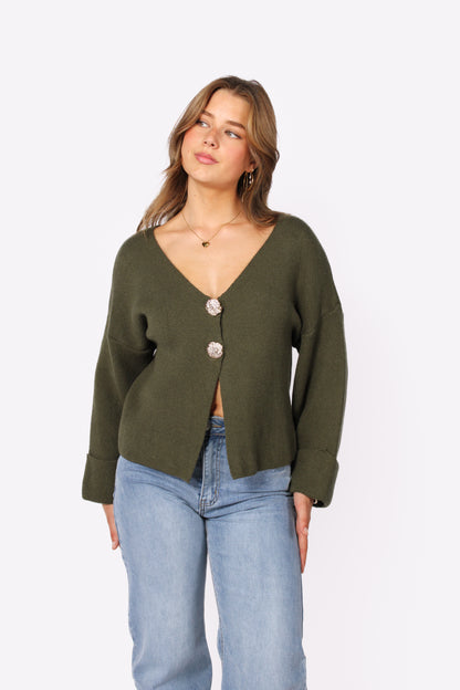 FAY SWEATER - ARMY GREEN