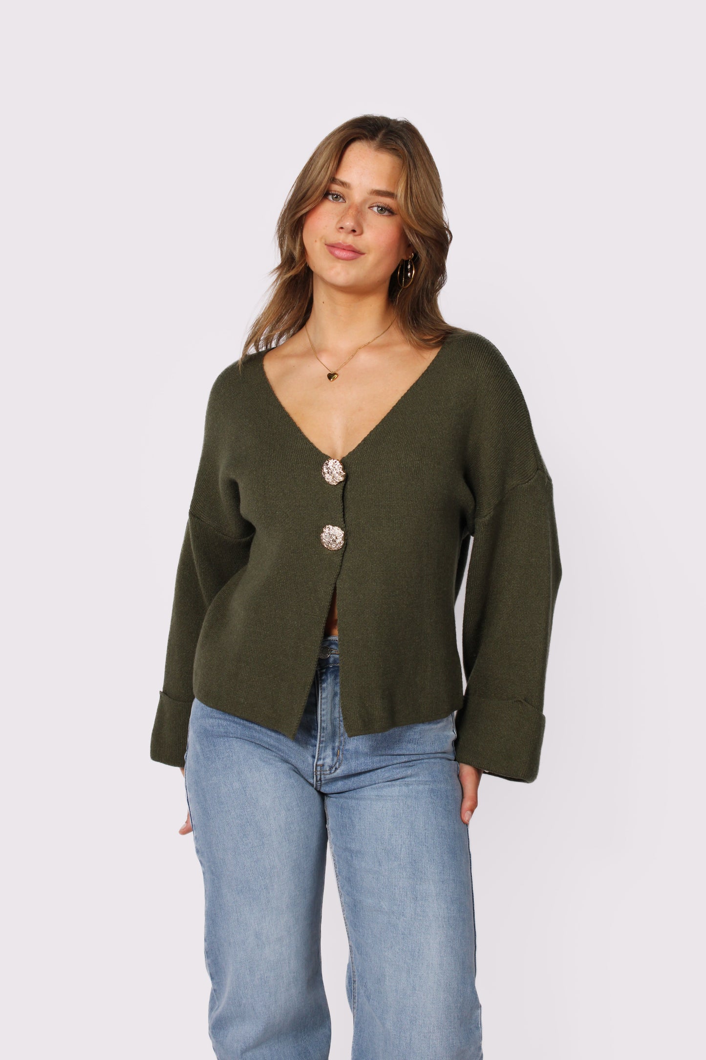 FAY SWEATER - ARMY GREEN