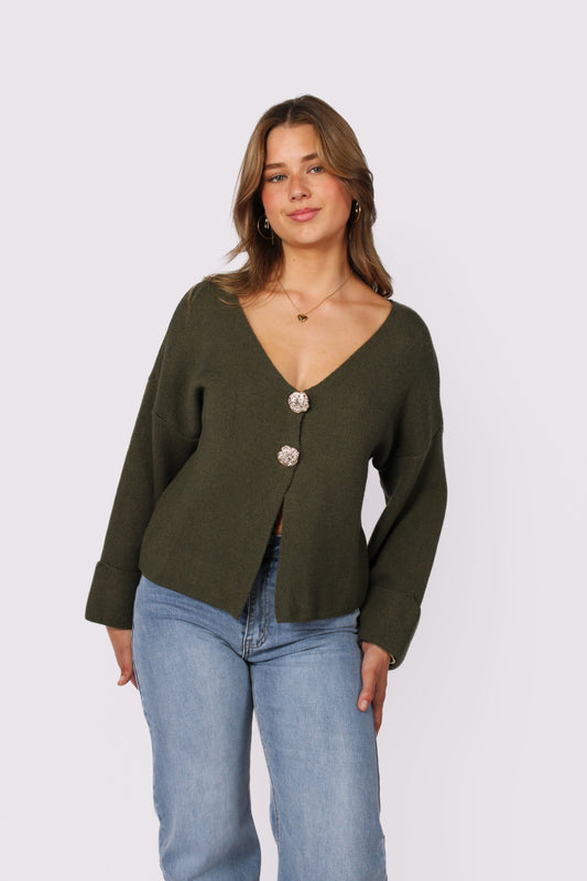 FAY SWEATER - ARMY GREEN