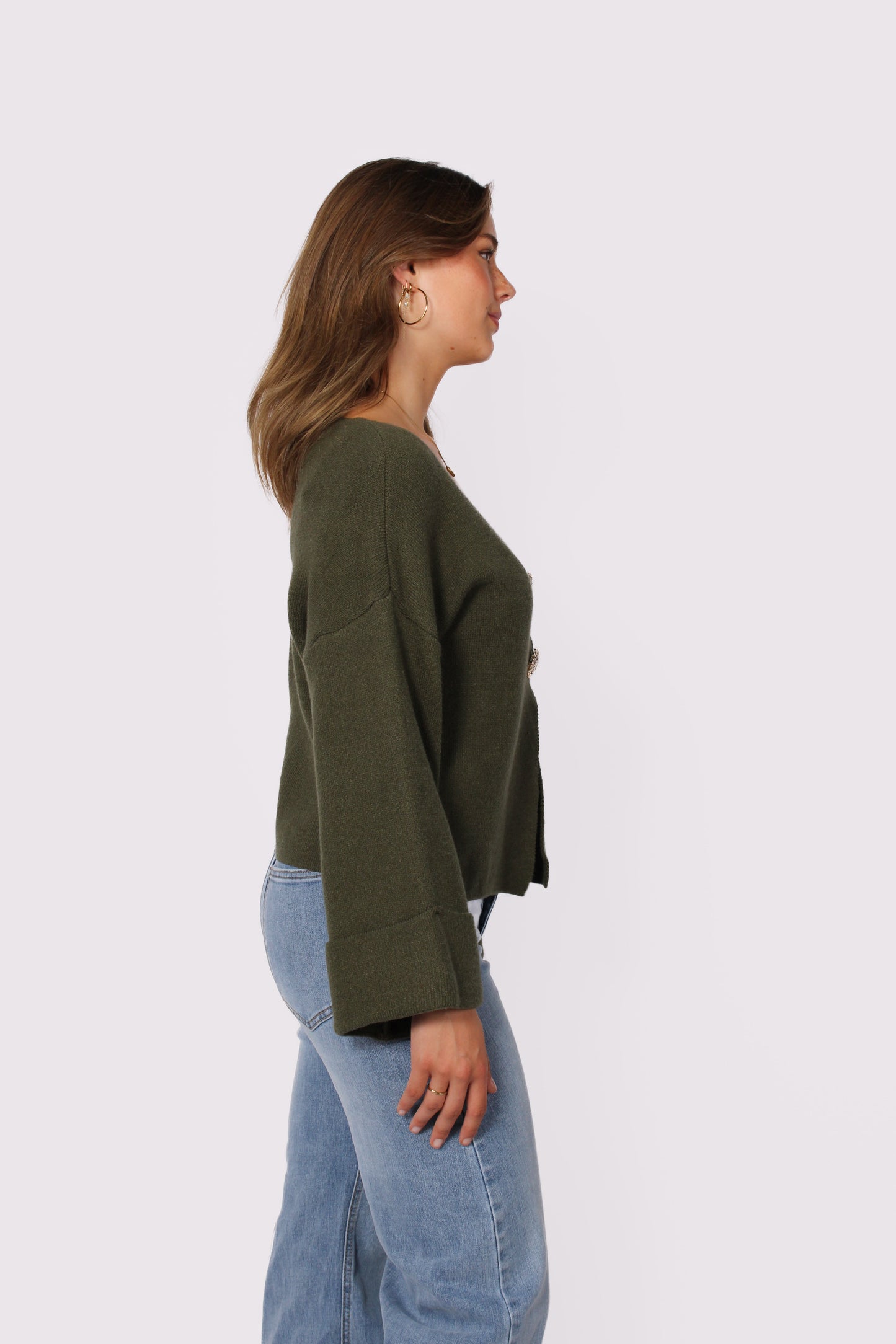 FAY SWEATER - ARMY GREEN