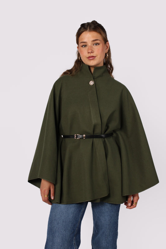 LONG PONCHO - ARMY GREEN