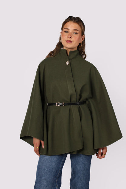 LONG PONCHO - ARMY GREEN