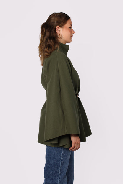 LONG PONCHO - ARMY GREEN