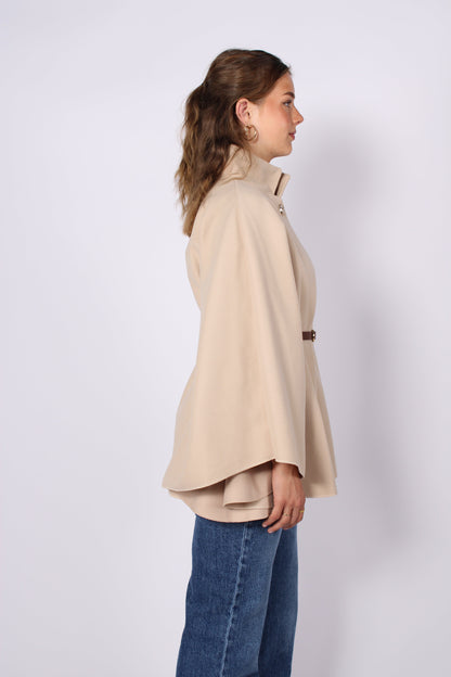 LONG PONCHO - BEIGE