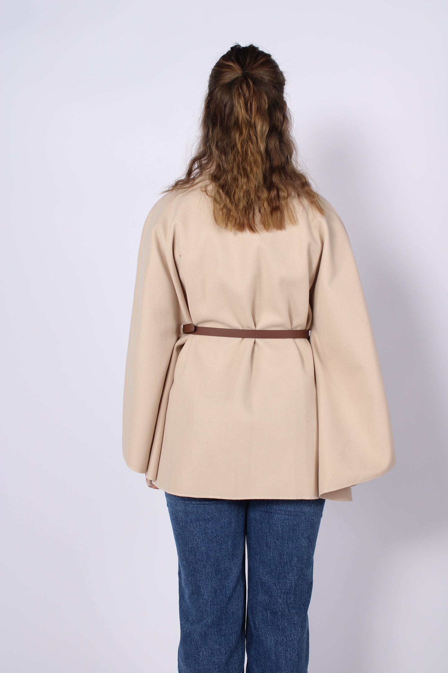 LONG PONCHO - BEIGE