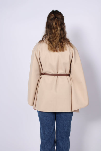 LONG PONCHO - BEIGE