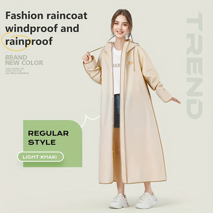 BM Dames Lange Zware Winddichte Regenjas - Oversized Capuchon Motorfiets/Rijjack met Grote Rits aan de Voorkant, Water- en winddicht, Compatibel voor Motorrijden (Groen) Geschikt om te Fietsen, Wandelen of Pendelen in De Regen